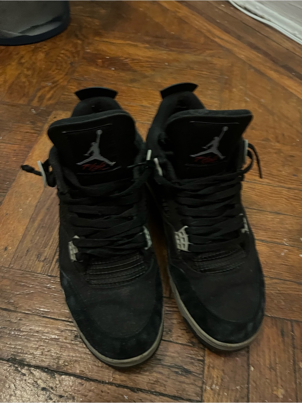 Black Canvas Jordan 4s Size 12
